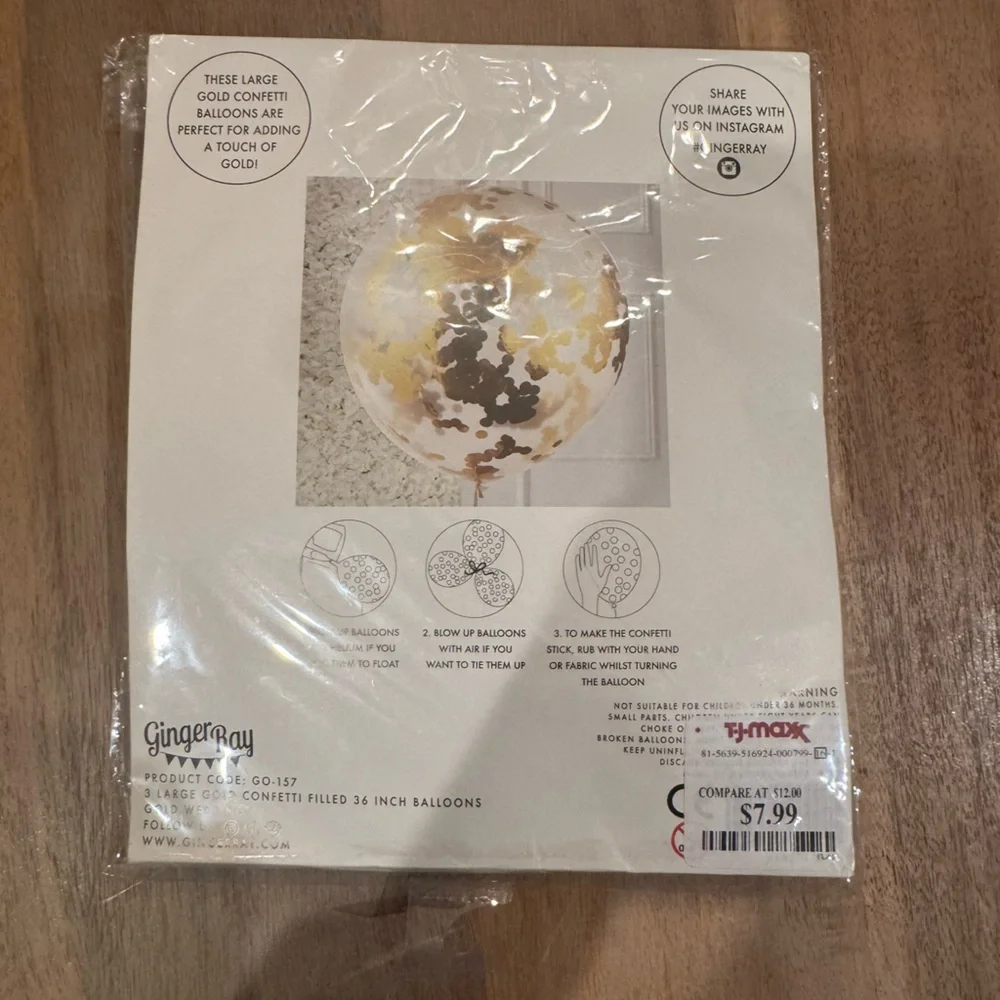 Gold Confetti Balloons Home Party Supplies